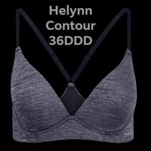 Adore Me Bra Helynn Contour Racerback Plunge Gray Bra 36DDD